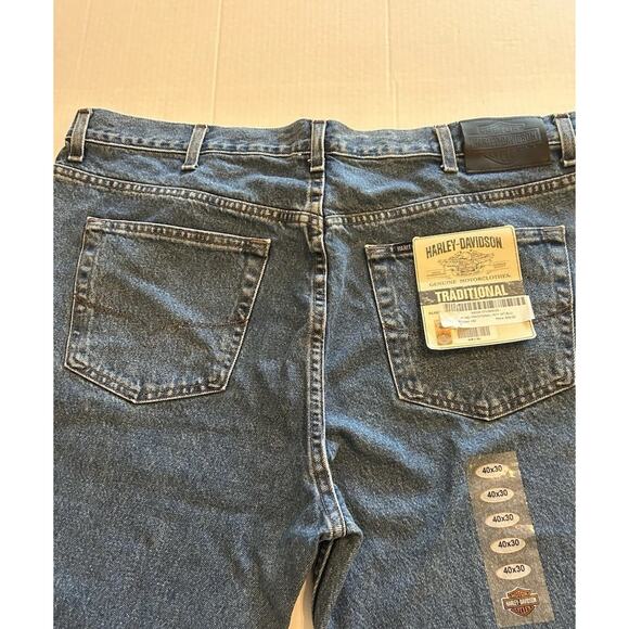 NWT HARLEY DAVIDSON Men’s Jeans 40x30 TRADITIONAL BLUE Jeans Denim Heavyweight - Picture 2 of 12